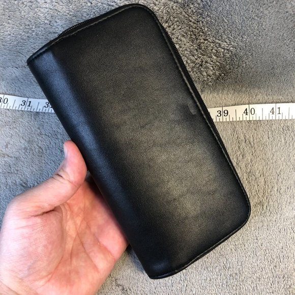 Women's Black Clutch Wallet Buckle Zip 12-Card Holders + License Window 8”x 4” - Picture 6 of 8